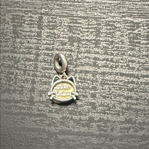 Pandora Cat 'my best friend' Dangle Charm - Two-Tone Silver & Gold